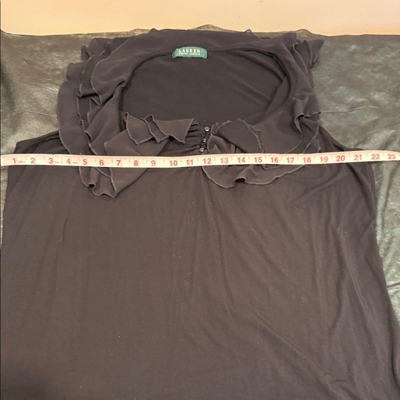🔥Lauren Ralph Lauren Black Ruffled Tank Top🔥 - Picture 2 of 5